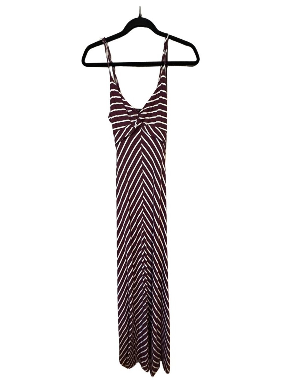 NWT Iris Maroon and White Stripped Maxi Dress Size S